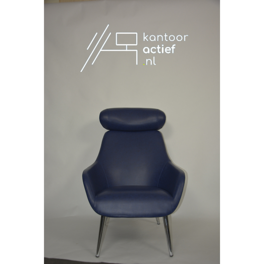 Stijlvolle Blauwe Lounge Chair met Luxe Design